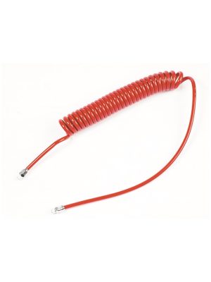 Wąż spiralny do sprężonego powietrza • złącza 1/4″ • czerwony PUR