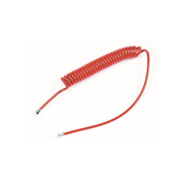 Flowconcept Spiral hose for compressed air 1/4” fittings Red PUR
