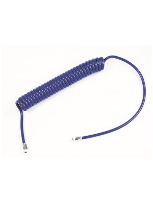 Spiral hose for air 8/12mm • 3/8” fittings • Blue PUR