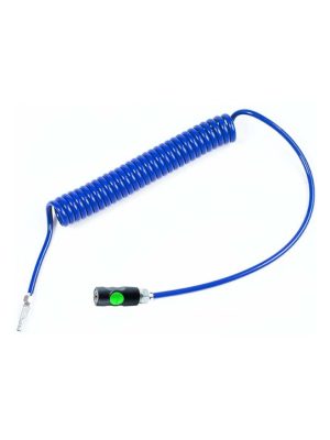 Spiral hose for air • Safety coupler and nipple • Blue PUR