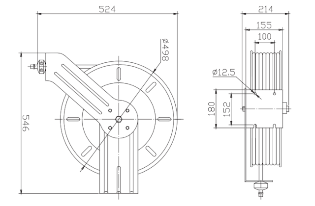 Hose reel • Dual-hose for Oxygen Acetylene welding • MEMIDOS