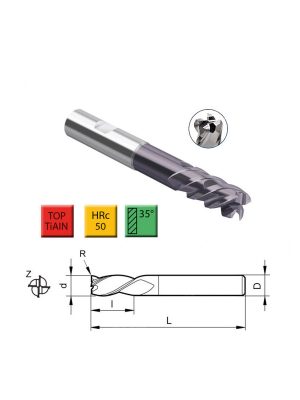 Carbide milling cutter 4 teeth 6-20mm • Long version