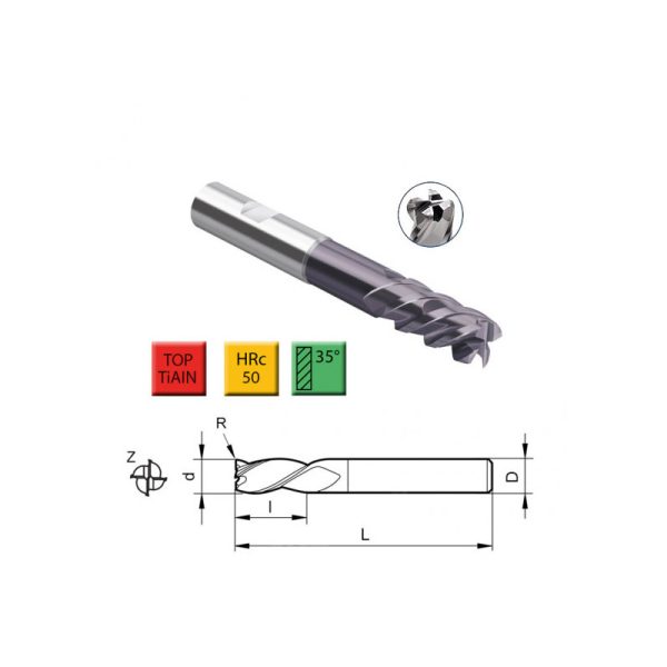 JK Nástroje Carbide milling cutter 4 teeth 6-20mm Long version