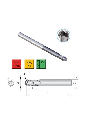Carbide milling cutter 2 teeth 0,5-4mm (Shank diameter 4mm)