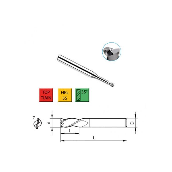 JK Nástroje Freză din carbură 2 dinți 0,5-5mm