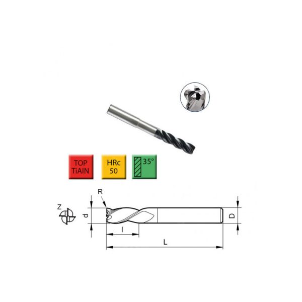 JK Nástroje Carbide milling cutter 4 teeth 1-5mm, Long version