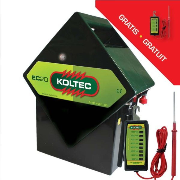 Koltec EC20 è un potente dispositivo di recinzione elettrica a batteria.