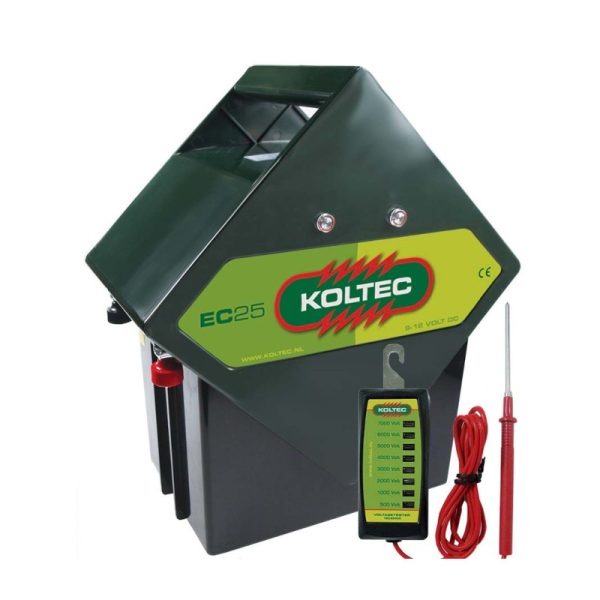 Energizadores de vedações eléctricas a bateria Koltec de modelo superior.