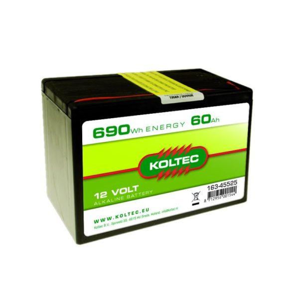 Koltec Batterie alkalisch 12 Volt, 690 Wh, 60 Ah