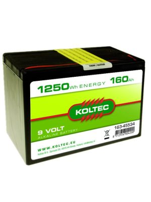 Koltec – Batteri alkalisk – 9 Volt, 1250 Wh, 160 Ah