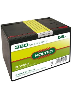Koltec – Batteri alkalisk – 9 Volt, 380 Wh, 55 Ah