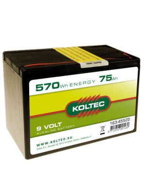 Koltec – Batteri alkalisk – 9 Volt, 570 Wh, 75 Ah