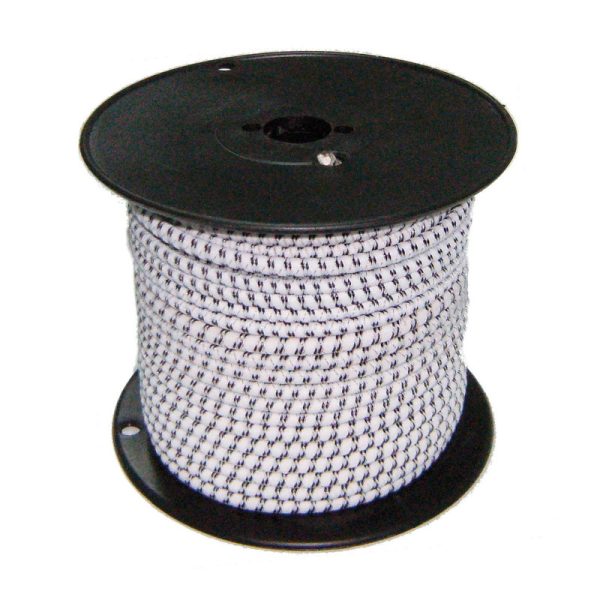 Koltec 6 mm elastisch touw voor elektrische afrastering 50 meter, wit