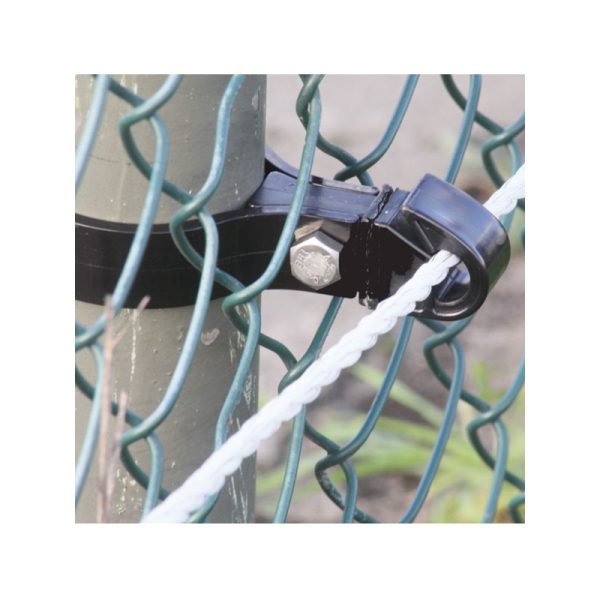 Koltec fence insulator for round posts can be used for wire and cord, length is 25cm.