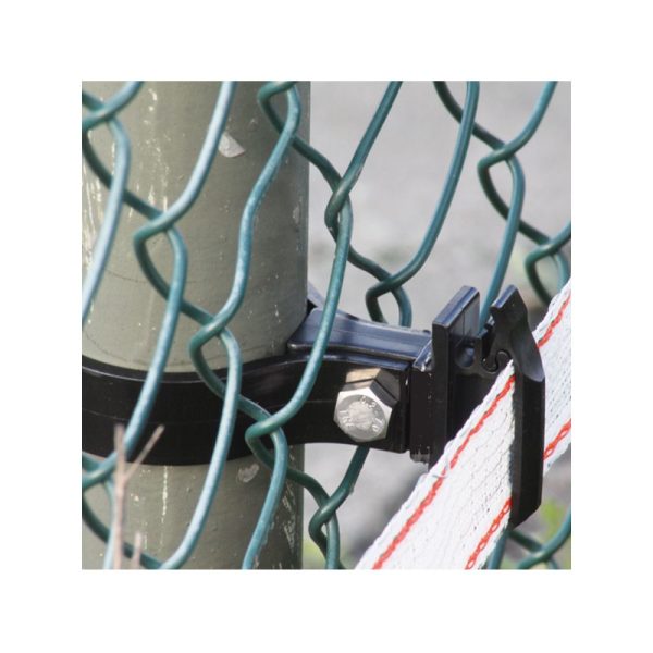 Koltec fence tape insulator for round posts short, ø 48mm can be used for wire and cord, length is 8cm.