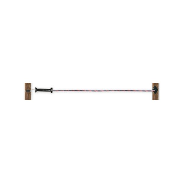 Koltec gate set for electric fence elastic rope brown red