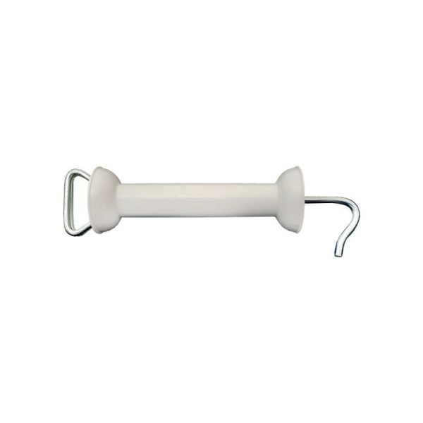 Koltec gate handle with tape clamp white for electric fence
