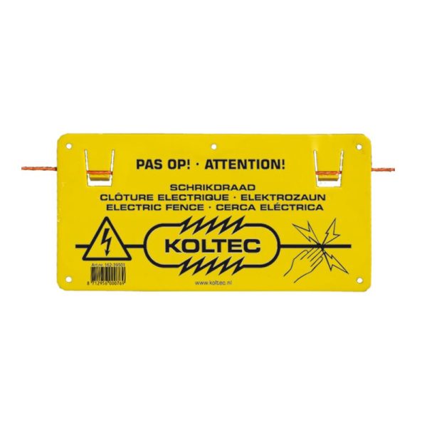 Koltec znak upozorenja sa simbolom za električnu ogradu