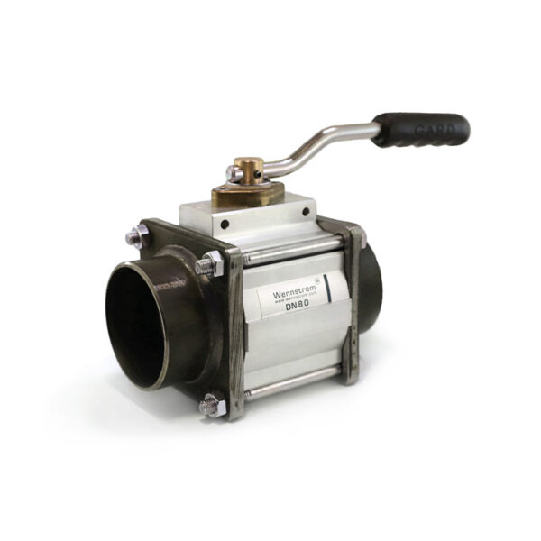 Wennstrom ball valve DN80 with steel flanges for welding
