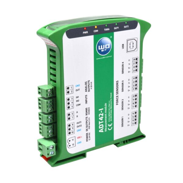 WObit signalbehandling, 4 strain gauges, 4-20mA utgang, RS485 grensesnitt