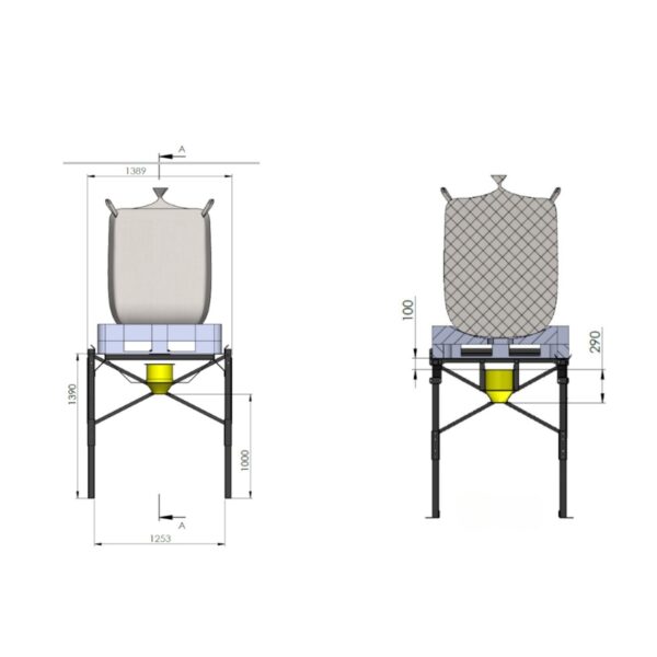 Vidbags Modulo Neva Tamaño del bastidor de descarga de palets