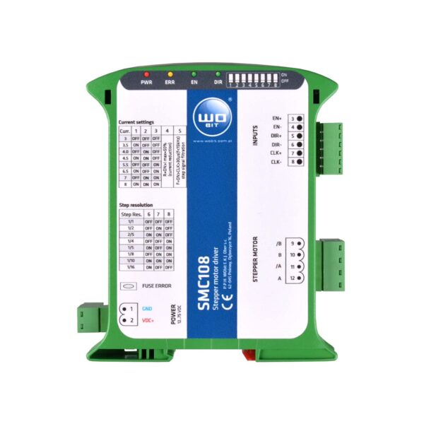 WObit SMC108-WP V2 stepmotor controller, terminaloversigt