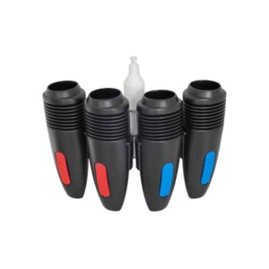 GloVac Doppel-Vacuumizer-Set mit roten und blauen Farbschildern für die Industriereinigung