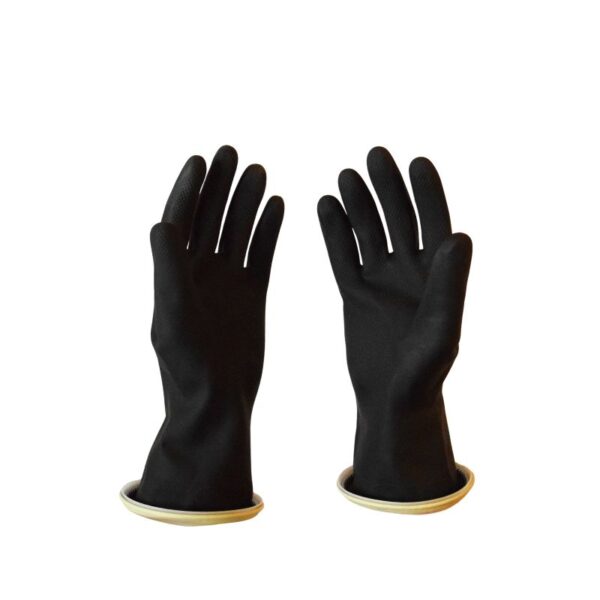 Glovac par crnih lateks zaštitnih rukavica od 0,8 mm s prstenom protiv kapanja