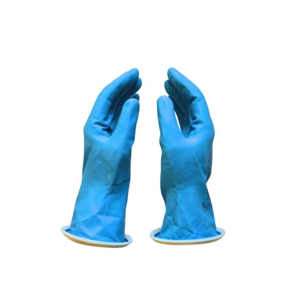 Para lateksowych rękawic ochronnych Glovac 0,3 mm z pierścieniem zabezpieczającym przed kapaniem