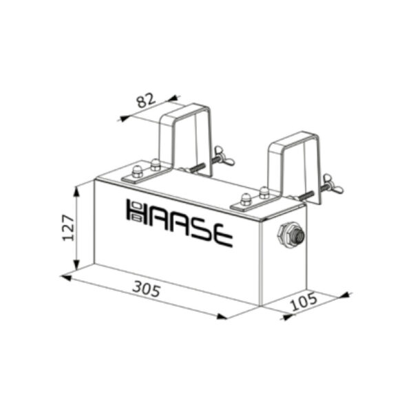 Dimensions for protective casing for Haase float valve