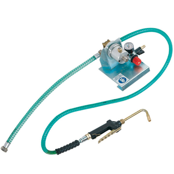 Waste oil and antifreeze pumping kit composed of: air-operated rotary pump