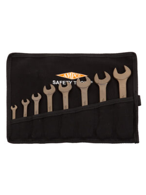 AMPCO Safety Tools Jogo de chaves de bocas duplas (AlBz). Ferramentas manuais de segurança que não produzem faíscas, não magnéticas e resistentes à corrosão.