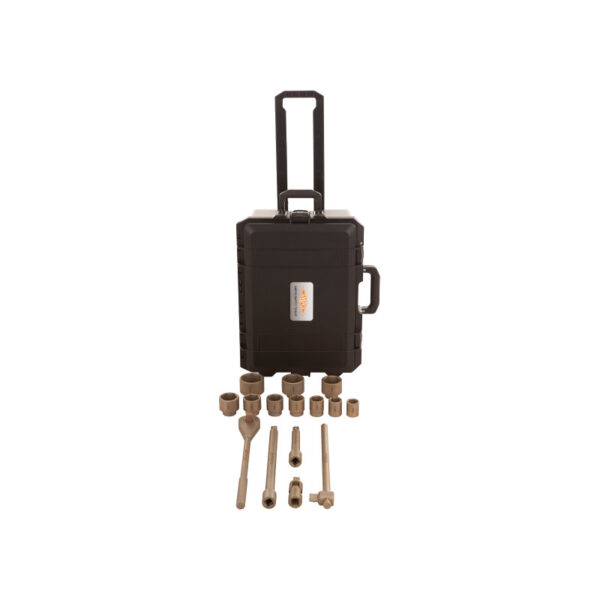 AMPCO Safety Tools Jogo de chaves de caixa com 6 pontas e 1" de acionamento com 15 peças fabricadas em cobre berílio (BeCu)