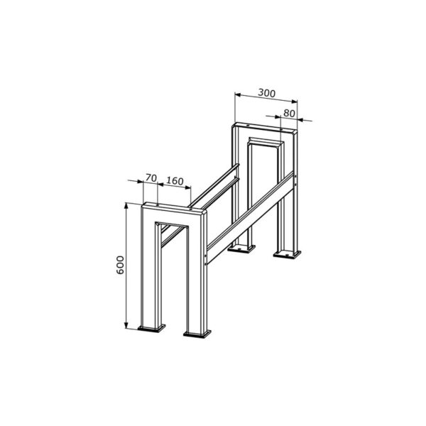 Haase Floor frame for drinking trough type AS. Measurements