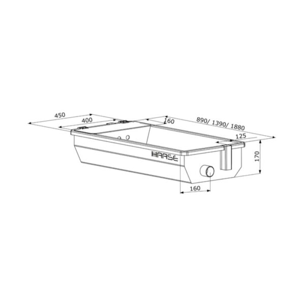 Haase wall mounted drinking trough type Kippling FL in stainless steel