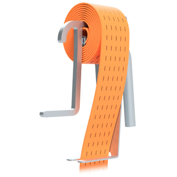 Dynello Strap Winder, manual strap winder designed for 5-tonne lashing straps, 50mm wide, length 25m, in use, with strap, demonstration