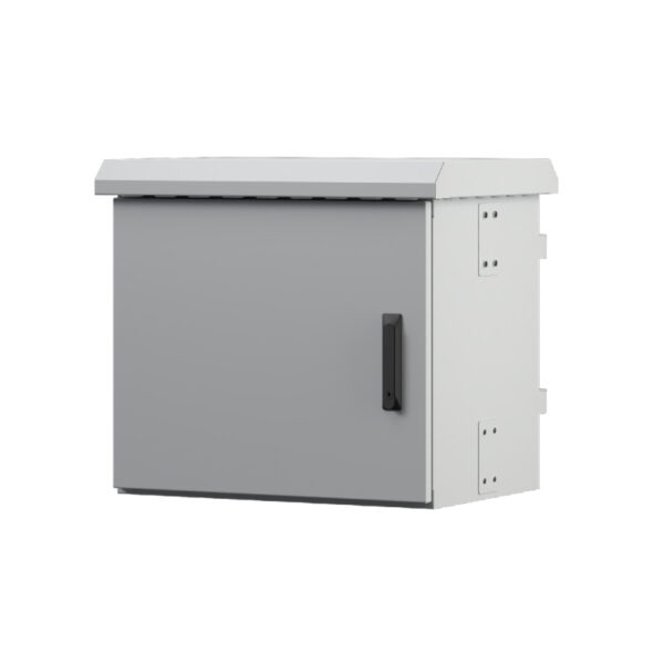 Armario rack exterior UPCOM para montaje en mástil, doble capa, IP66, 600x450, capacidad 9U
