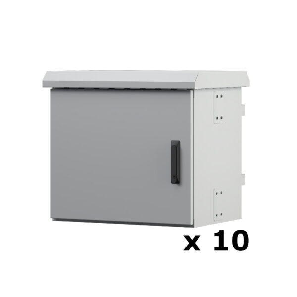 Upcom 10 pcs outdoor rack cabinet for mast mounting, IP66, 600x450, 9U capacity