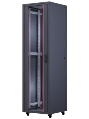 Upcom, Basicline 19" frittstående skap, svart, innendørs serverrack, 600x600