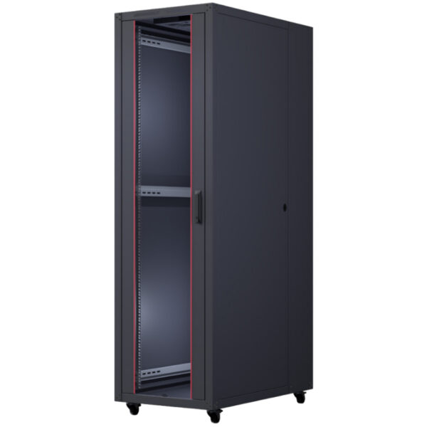 UPCOM, Szafa wolnostojąca Basicline 19", czarna, wewnętrzna szafa serwerowa, 600x1000