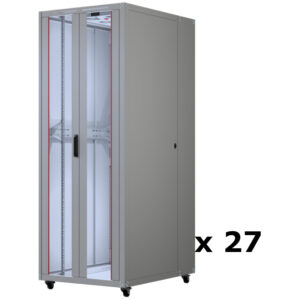 Upcom, Basicline 19" Free Standing Cabinet, grey, indoor server rack, 800x1000, 27 pcs,