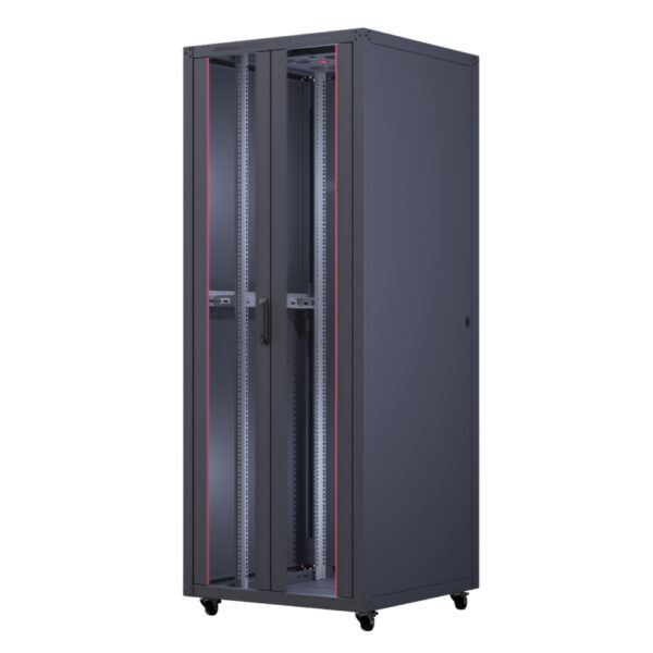 UPCOM, Szafa wolnostojąca Basicline 19", czarna, wewnętrzna szafa serwerowa, 800x800