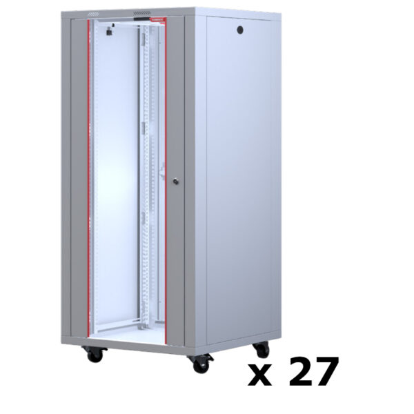 27 x Upcom, Mediateline 19" Free Standing Cabinet, grigio, rack per server da interno
