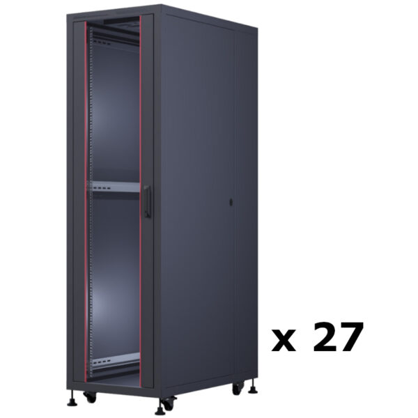 UPCOM, 27 unidades, Armario autoportante Oxoline de 19", negro, rack para servidores de interior, 600x1000