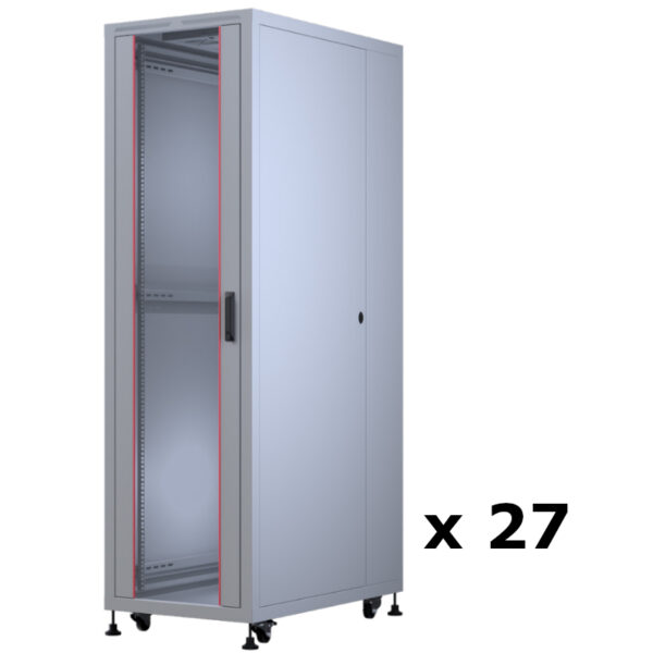 Upcom, 27 unidades, Armario autoportante Oxoline de 19", gris, rack para servidores de interior, 600x1000