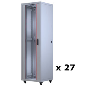 Upcom, 27 pcs, Oxoline 19" Free Standing Cabinet, grey, indoor server rack, 600x600