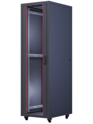 Upcom, Oxoline 19" frittstående skap, svart, innendørs serverrack, 600x800