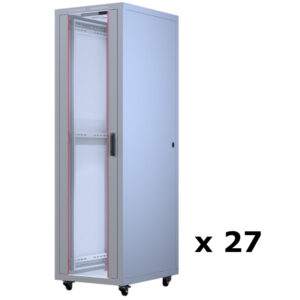 Upcom, 27 pcs, Oxoline 19" Free Standing Cabinet, grey, indoor server rack, 600x800