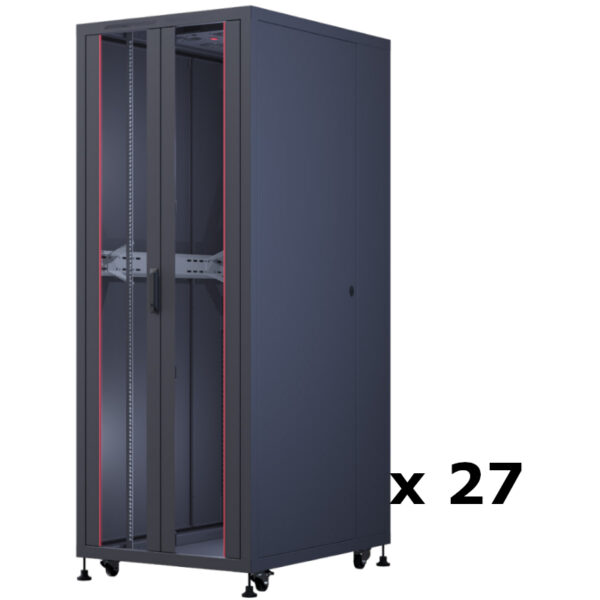 Upcom, 27 Stück, Oxoline 19" Freistehender Schrank, schwarz, Serverschrank für den Innenbereich, 800x1000