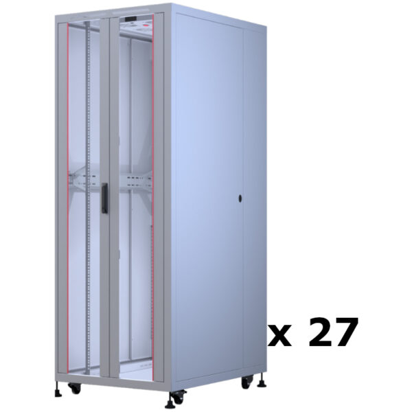 Upcom, 27 Stück, Oxoline 19" Freistehender Schrank, grau, Serverschrank für den Innenbereich, 800x1000